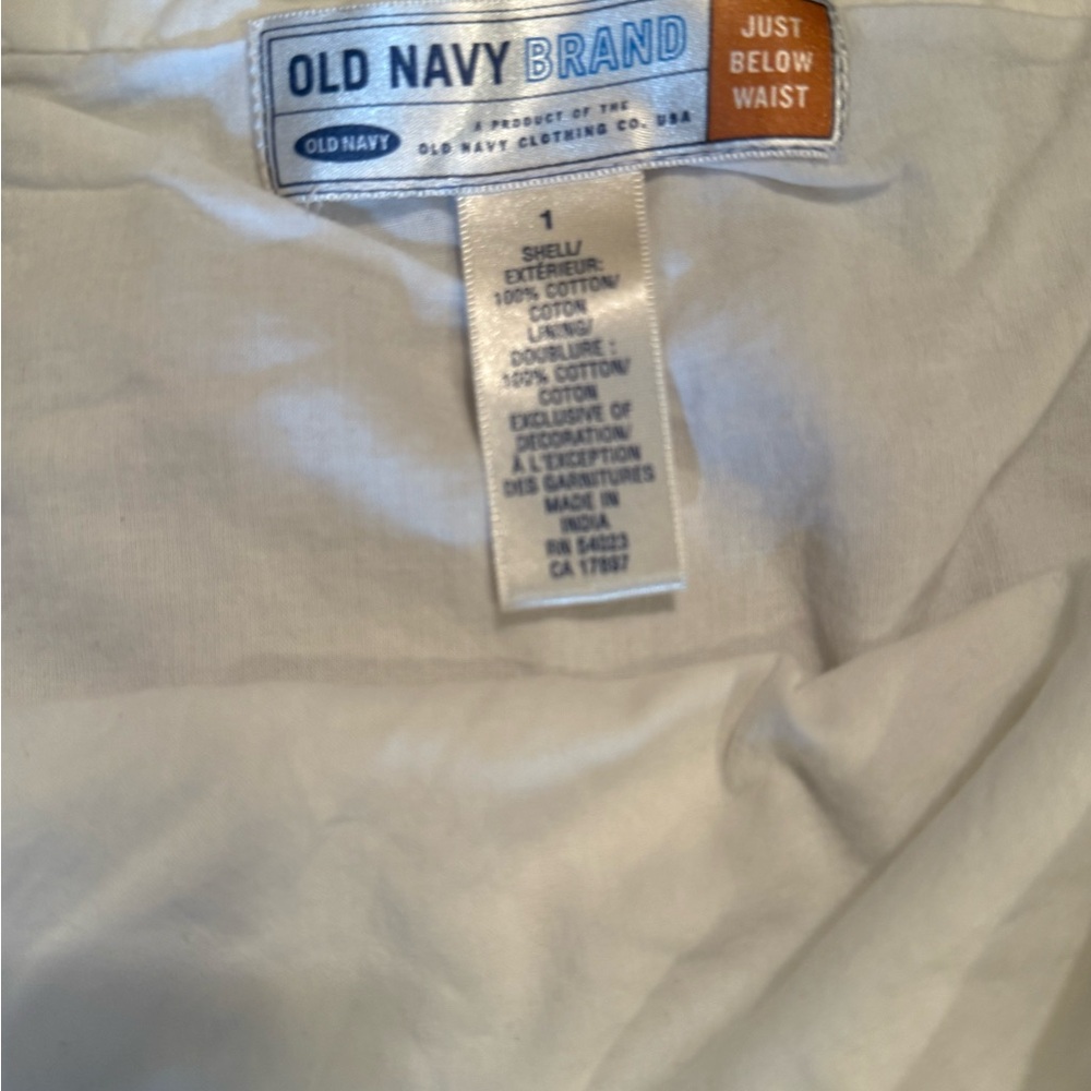 Y2K Old Navy White Cotton Lace-Trim Midi Skirt - Picture 9 of 12